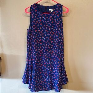 Ruffled Tiered Blue and Red Mini Sundress